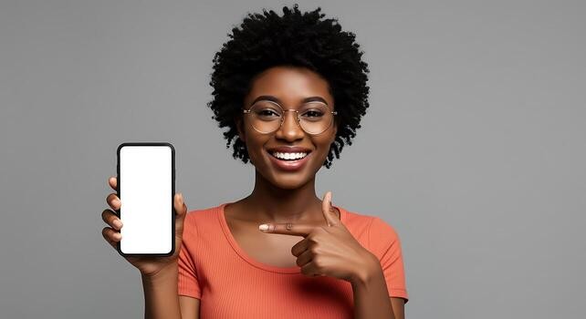 Young woman holding up her phone with the Daili app